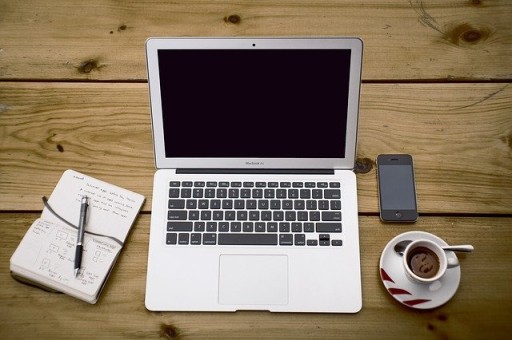 A laptop, representing the author’s self-taught journey building a website and apps using the internet